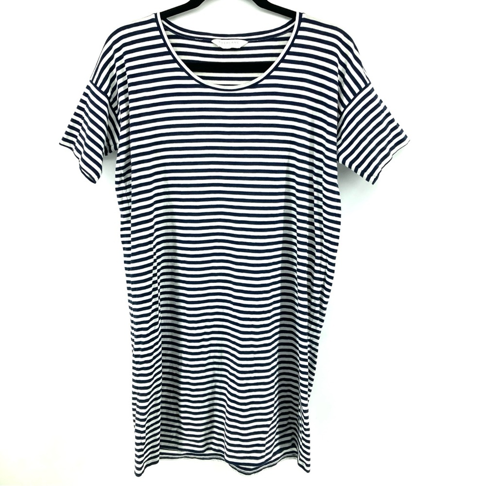 Everlane Striped Short Sleeve Cotton Shirt Dress